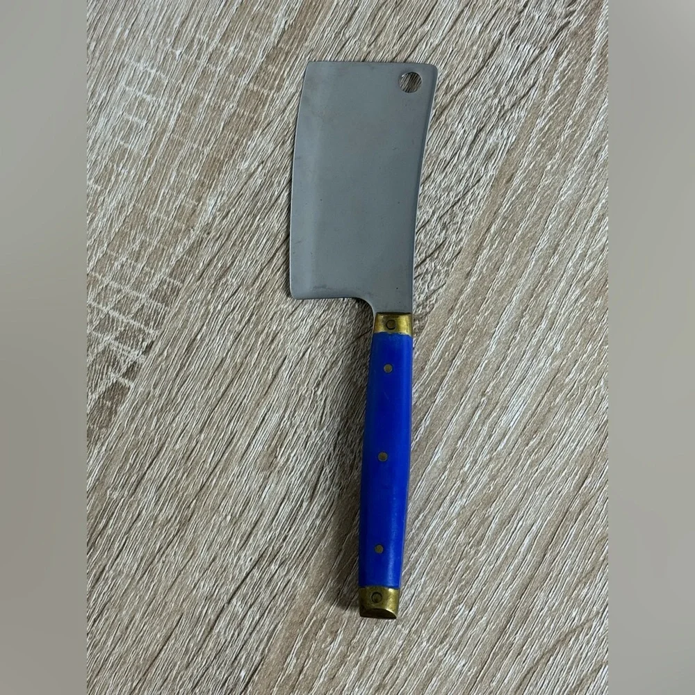 Takahashi Vintage Mini 6.5” Cleaver Stainless Steel Blue Handle Japan